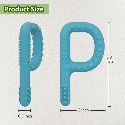 Sensory Chew Toys for Autistic Children 4 Pack, P Shape Sensory Toys for Babies Toddlers, Baby Teething Toys for 3-6 6-12 Months Oral Motor Stimulation, Silicone Chewy Necklaces for Kids Adults
