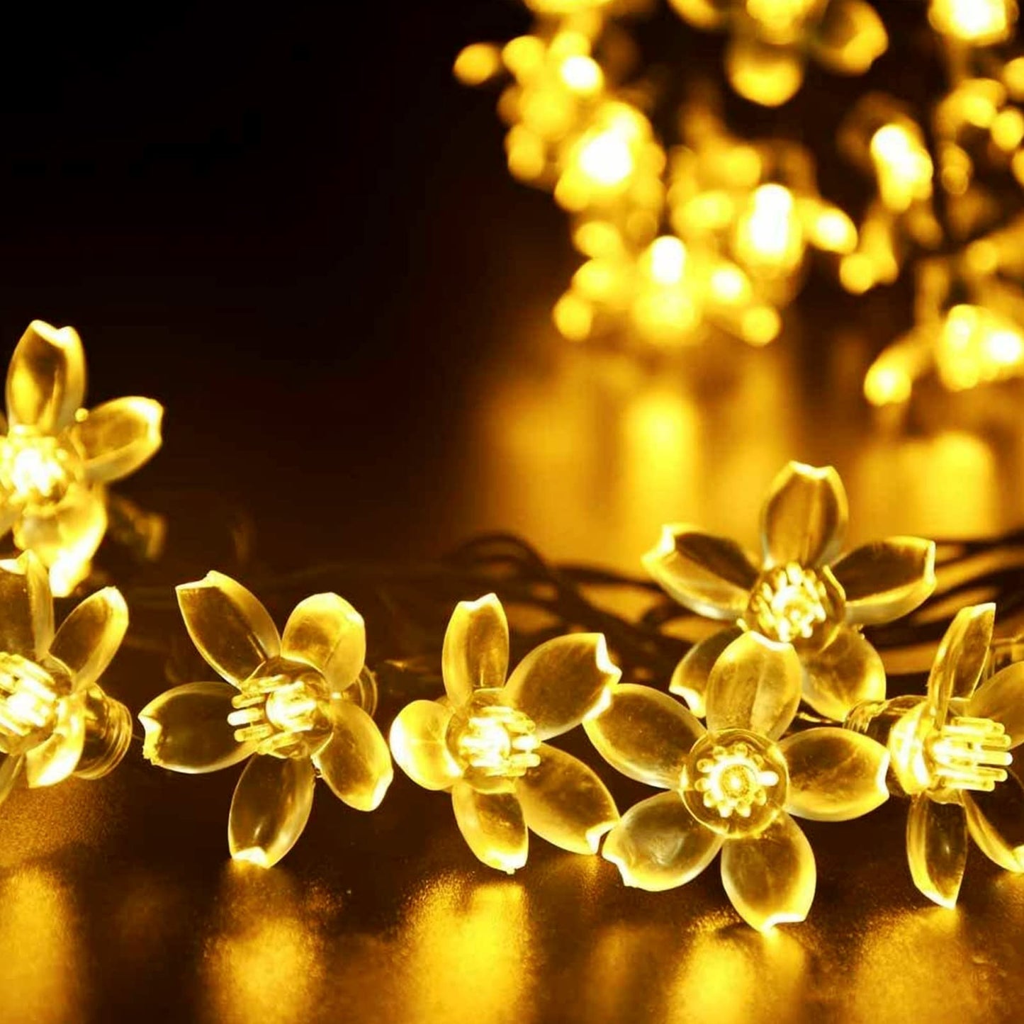 Indoor Plug in Decorative Fairy Flower String Lights, 33ft 100 LED Twinkle Cherry Blossom Floral Lamp for Bedroom Window Wall Ceiling Tree Hanging, Christmas Easter Birthday Decor (Warm White)