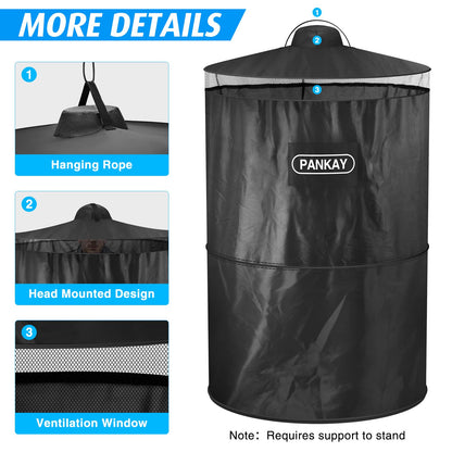 PANKAY Pop Up Privacy Tent, Portable Outdoor Camping Bathroom Toilet Tent, Collapsible Shelter for Camping & Emergency – Lightweight & Sturdy, Easy Set Up, Foldable - with Carry Bag