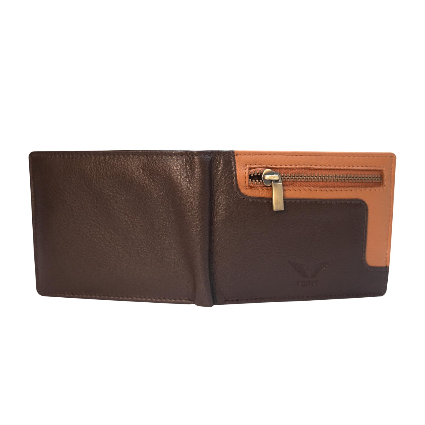VANSI Genuine Leather Classic BiFold Design Wallet and Card Holder for Men (BROWN)