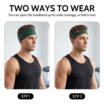 Sports Headband Quick-Dry Sweatband for Men Women Soft Moisure Wicking Headbands Breathable Athleticl Headbands Stretchy Comfortable Unisex Sweatbands for Running Cycling Gym (5 Pcs)
