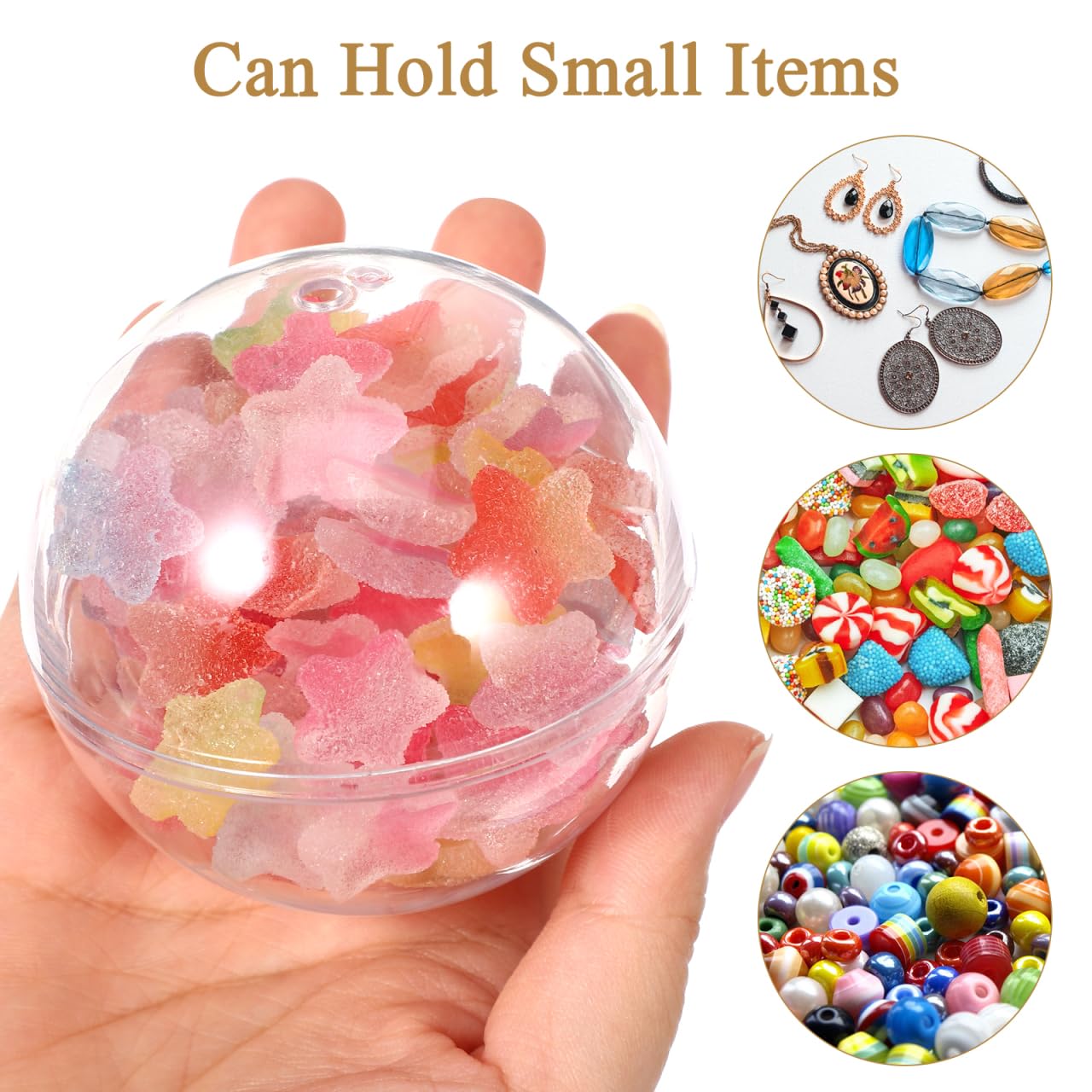 SHOWERORO Clear Plastic Candy Box 4.72X2.76X2.76 Inches Mini Globe Candy Container for Wedding Party Favors Christmas Event Decorations
