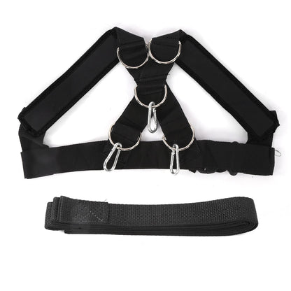 Weight Bearing Shoulder Strap, Nylon Resistances Strength Training Shoulder Bands Pulling Sled Harness Vest Bands with Pulling Strap for Football Workout (Black)