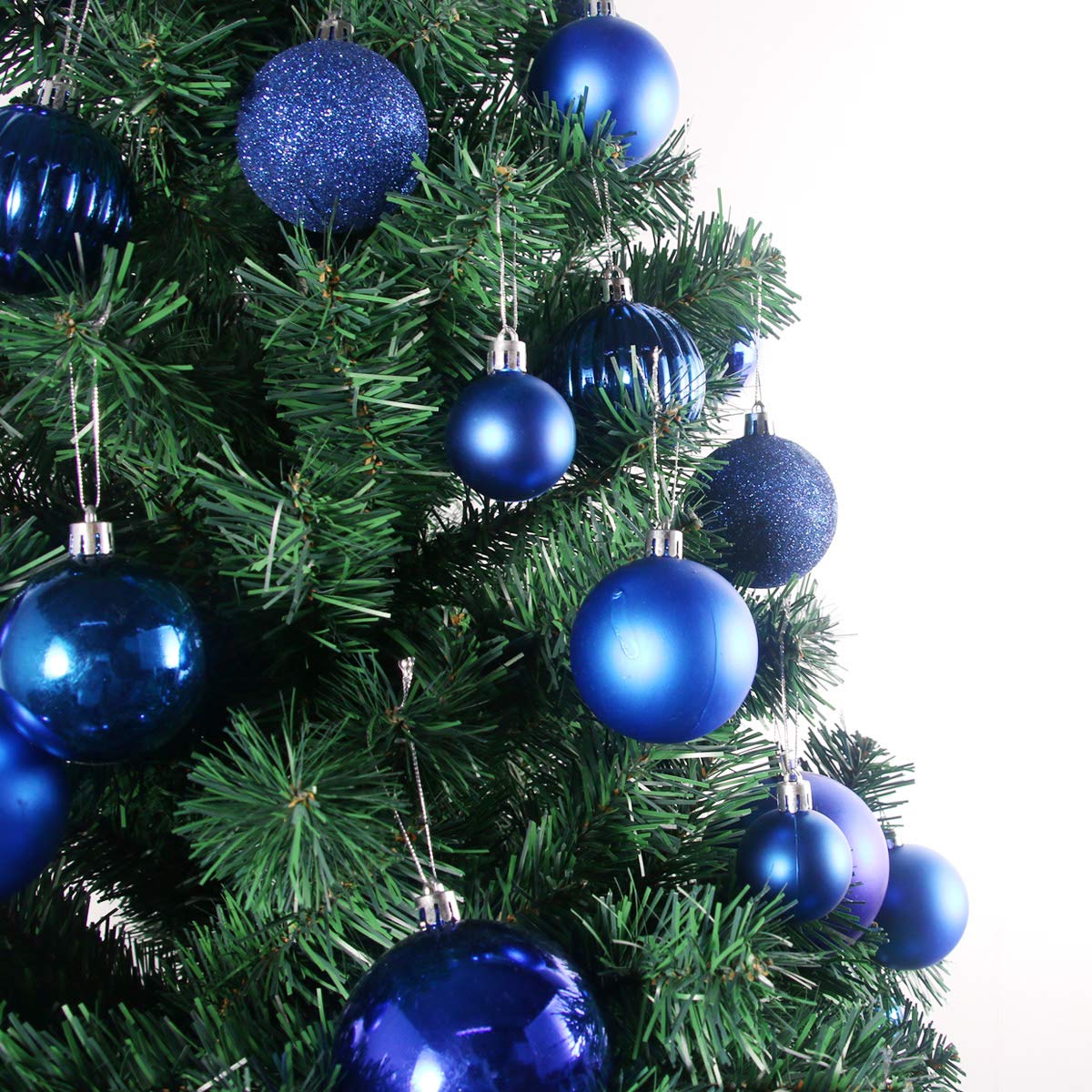 Royal Blue 3.2" Large Christmas Balls - Christmas Tree Decoration Ornaments Shatterproof Hanging Balls for Birthday Halloween Holiday Wedding Decorations Set of 18pcs