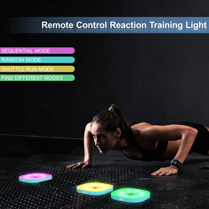 LANBVIELT Agility Training Lights, Reaction Training Light Platform for Boxing Gym Training, Portable Agile Speed Reaction Equipment with Remote Control for Athletes, Trainers (3)
