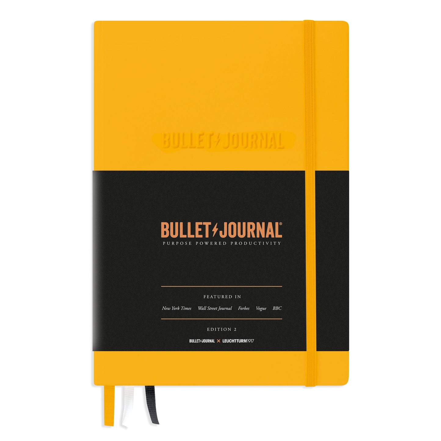 LEUCHTTURM1917 The Official Bullet Journal Edition 2 - Notebook Built for BuJo, Medium A5 204 Pages of 120gsm Paper, With Bujo Pocket Guide (Yellow24)