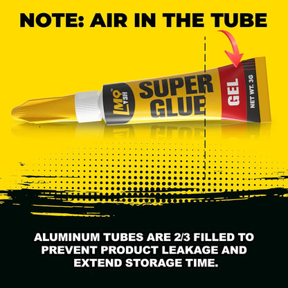 Super Glue Gel 6x3g CA Glue, Clear Cyanoacrylate Adhesive Single Use for Shoe Sole Repair Ceramic Plastic Model Metal Wood Aquarium Leather Pottery Glass, Food Safe Strong and Instant Bonding