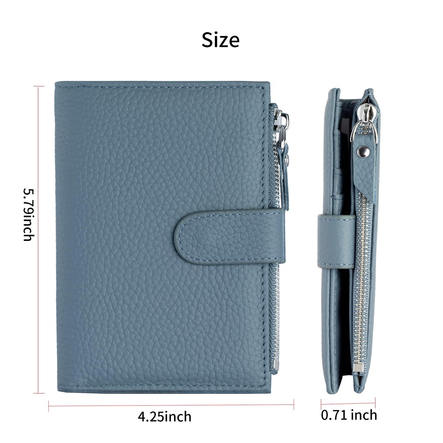 ilovever Passport wallet and Card Slot Combo RFID Blocking Slim Leather Travel Passport Wallet for Men and Women with Zippered Coins Pocket Passport holder, Blue