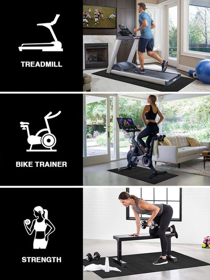 Treadmill Mat - 55"x25" Heavy-Duty Exercise Equipment Mat for Carpet & Hardwood Floors | Foldable Walking Pad Mat