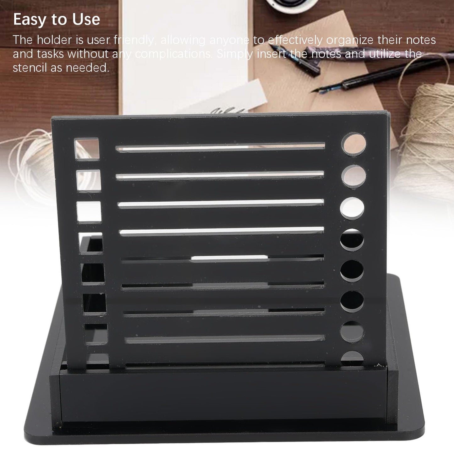 Yosoo Sticky Note Holder with Stencil, ABS Memo Pad Organizer for 3x3 Inch Note Pad Up Notes, High Strength and Toughness, Boost Work Efficiency