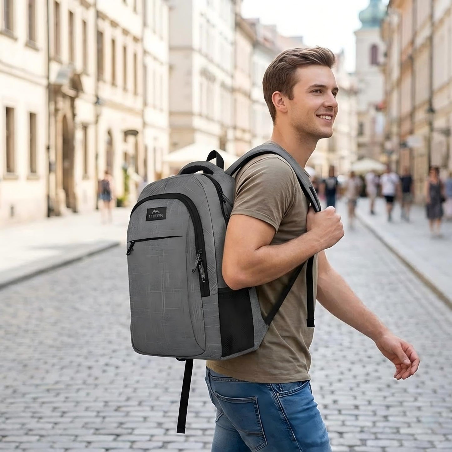 MATEIN Travel Laptop Backpack, Business Anti Theft Slim Sturdy Laptops Backpack Personal Item Bag, Water Resistant College School Computer Bag Gift for Men & Women Fits 15.6 Inch Notebook, Grey