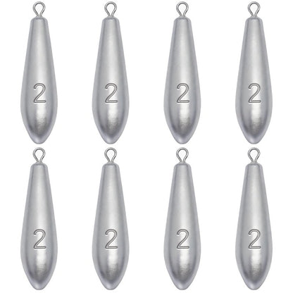 Drop Shot Fishing Weights Sinkers Teardrop Weights Bass Fishing Sinkers for Freshwater Saltwater Fishing Gear 1oz to 8oz