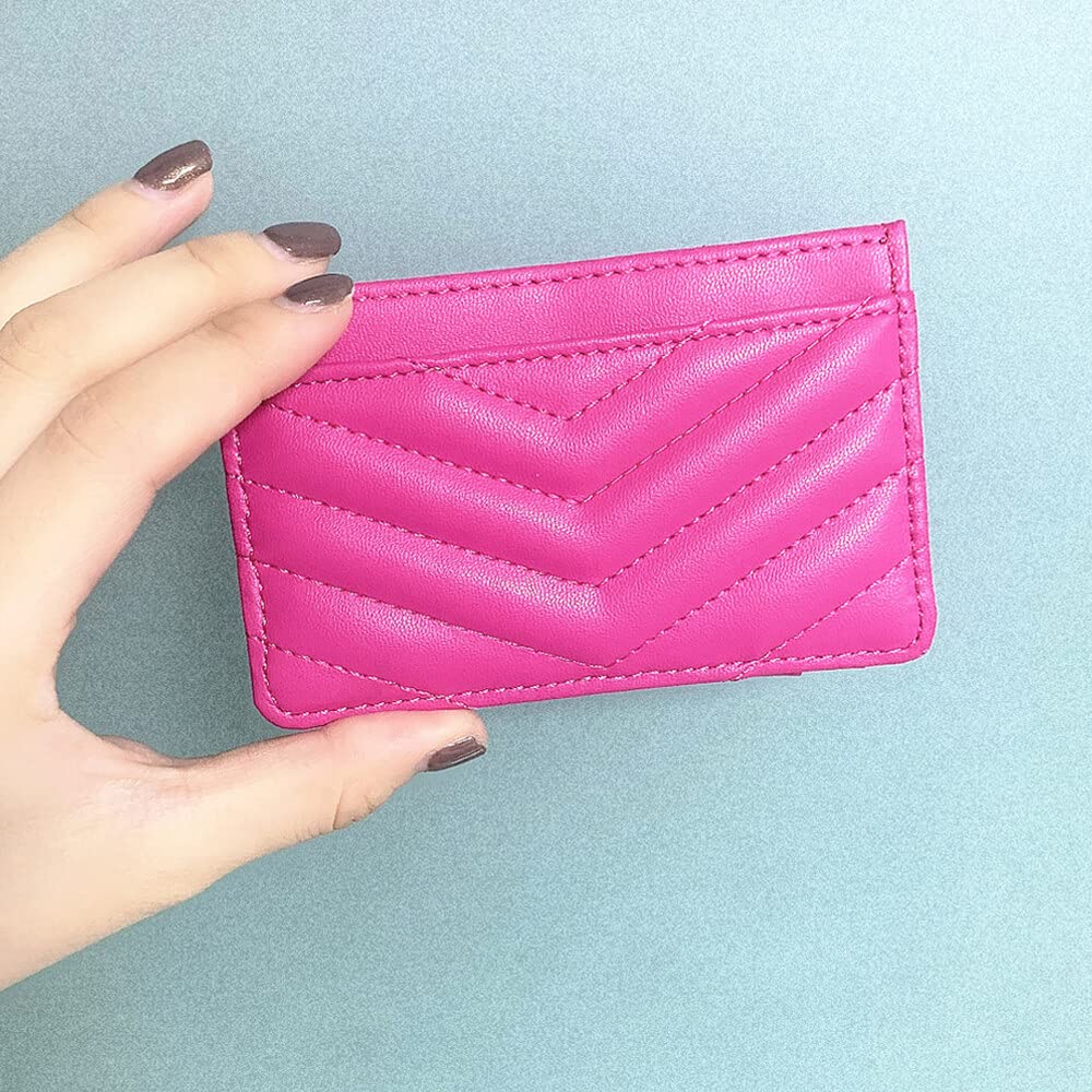 AUNER LEATHER Birthday Gifts for Teen Girls - Graduation Gifts for 10 11 12 13 14 15 16 Year Old Girl, Cute Heart Trendy Stuff, Quilted Leather Card Holder Slim Front Pocket Wallet for Teenage Girls