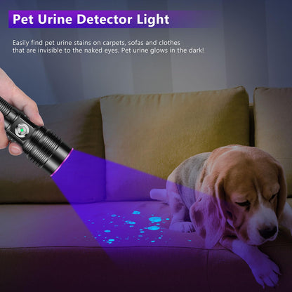 WINDFIRE UV Flashlight Rechargeable, 365nm Blacklight Flashlights Powerful, Black Light for Pet Urine Detection, Scorpions, Resin Curing, Rocks, Blood Tracking, Uranium Glass