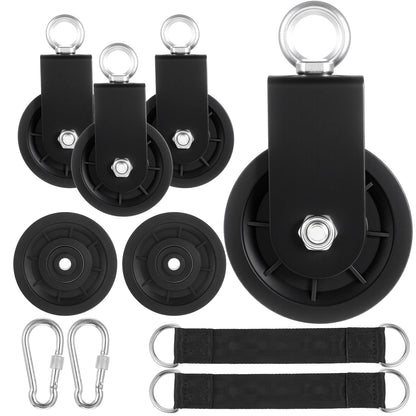Kegeeei 4 Pack Silent Cable Pulley Wheels – 90mm Heavy Duty Gym Pulley System with 360° Rotation, Stainless Steel Bearings & Detachable Design for DIY LAT Pull Down, Home Gym Equipment & Replacement