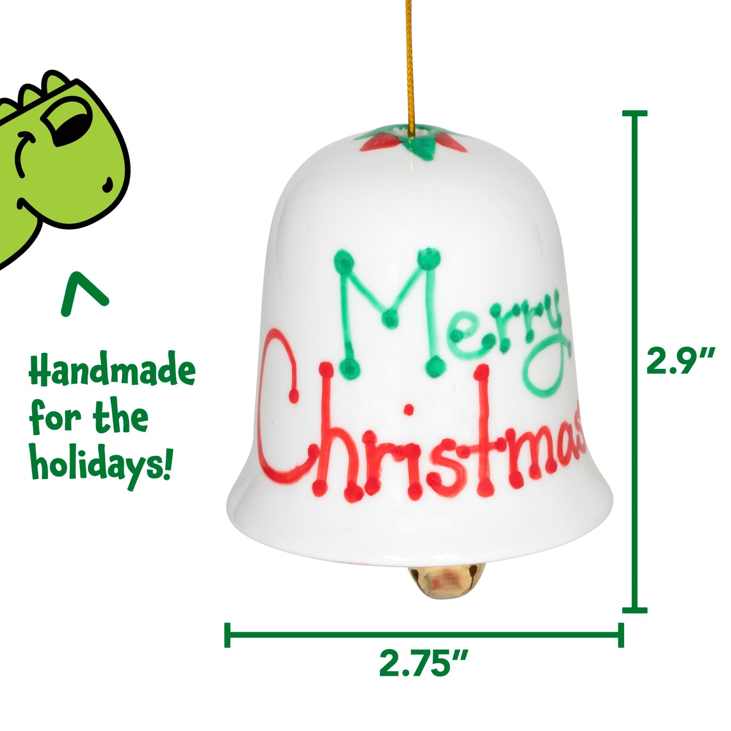 READY 2 LEARN Christmas Crafts - Design Your Own Porcelain Bells - Set of 3 - Craft Kit for Kids - Christmas Tree Decorations - All Materials Included