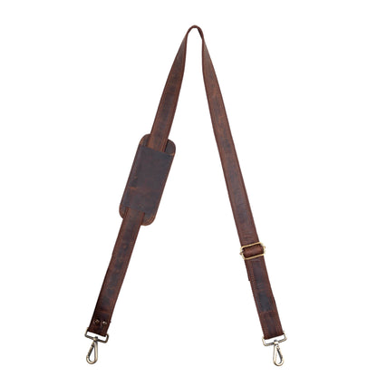 Hell Blues Bag Strap Replacement - Genuine Leather double layered with Brass Swivels Adjustable Shoulder Strap for Messenger, Laptop, Camera, Travel Bags (Cinnamon Rustic Brown)