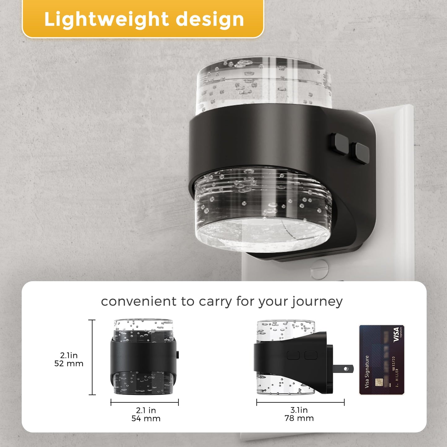 L LOHAS LED Night Light, 2 Pack 3000K Bubble Night Lights Plug into Wall, Acrylic Night Lights with Light Sensor, Adjustable Brightness,Soft White Plug in Nightlights for Rooms Bathroom Hallway