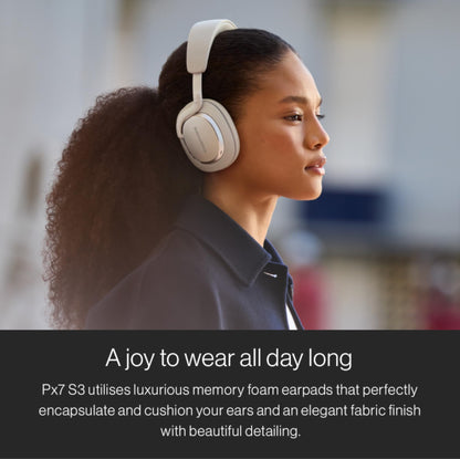 Bowers & Wilkins Px7 S3 Wireless Headphones Over Ear Noise Cancelling, Active Noise Cancelling & Transparency Mode, Hi-Res Sound, Bluetooth, 30-Hr Playtime, Quick Charge, Anthracite Black