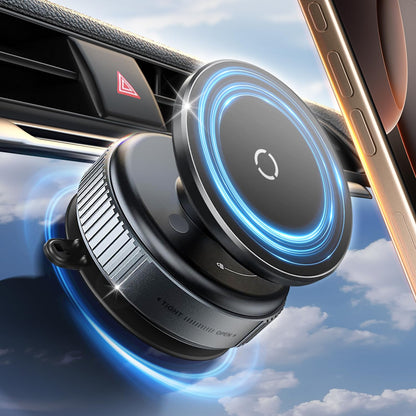 Vacuum Magnetic Car Phone Holder,360° Rotatable Suction Cup Phone Car Mount for Mag Safe Strong Magnetic Cell Phone Holder Stand for Gym/Mirror/iPhone 16e 16 Pro Max 15 14 13 12 and All Smartphones