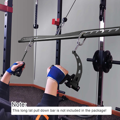 KORIKAHM Adjustable Lat Pull down Bar, Cable Machine Attachments for Gym, Home Gym Fitness T-bar Row Pulldown Attachments, Lat Pull Down Machine Wide Grip Neutral Grip Handle (SP-B04)