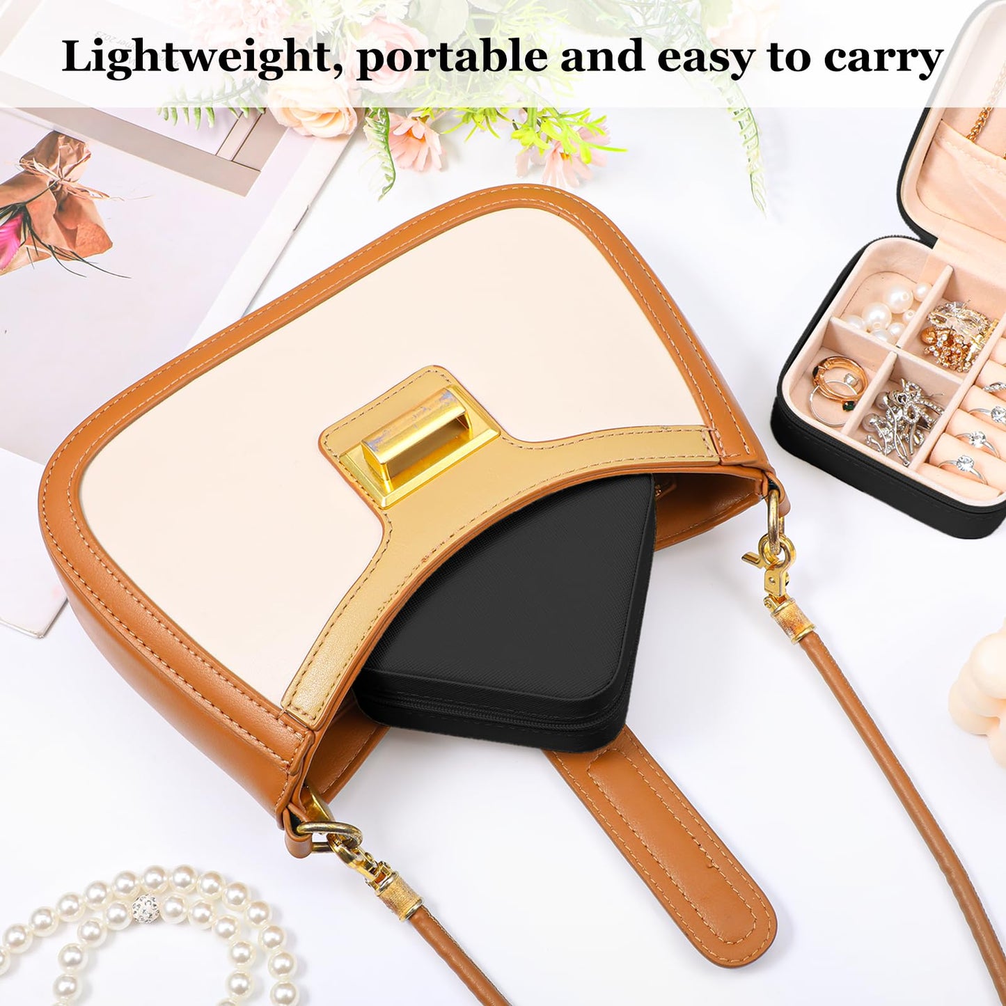 Meyeyaia 12pcs Mini Travel Jewelry Case,Black Bridesmaids Proposal Small Jewelry Box Mini Jewelry Organizer,Small PU Leather Portable Storage Box for Rings,Earrings,Necklaces,Pendants,Bracelets