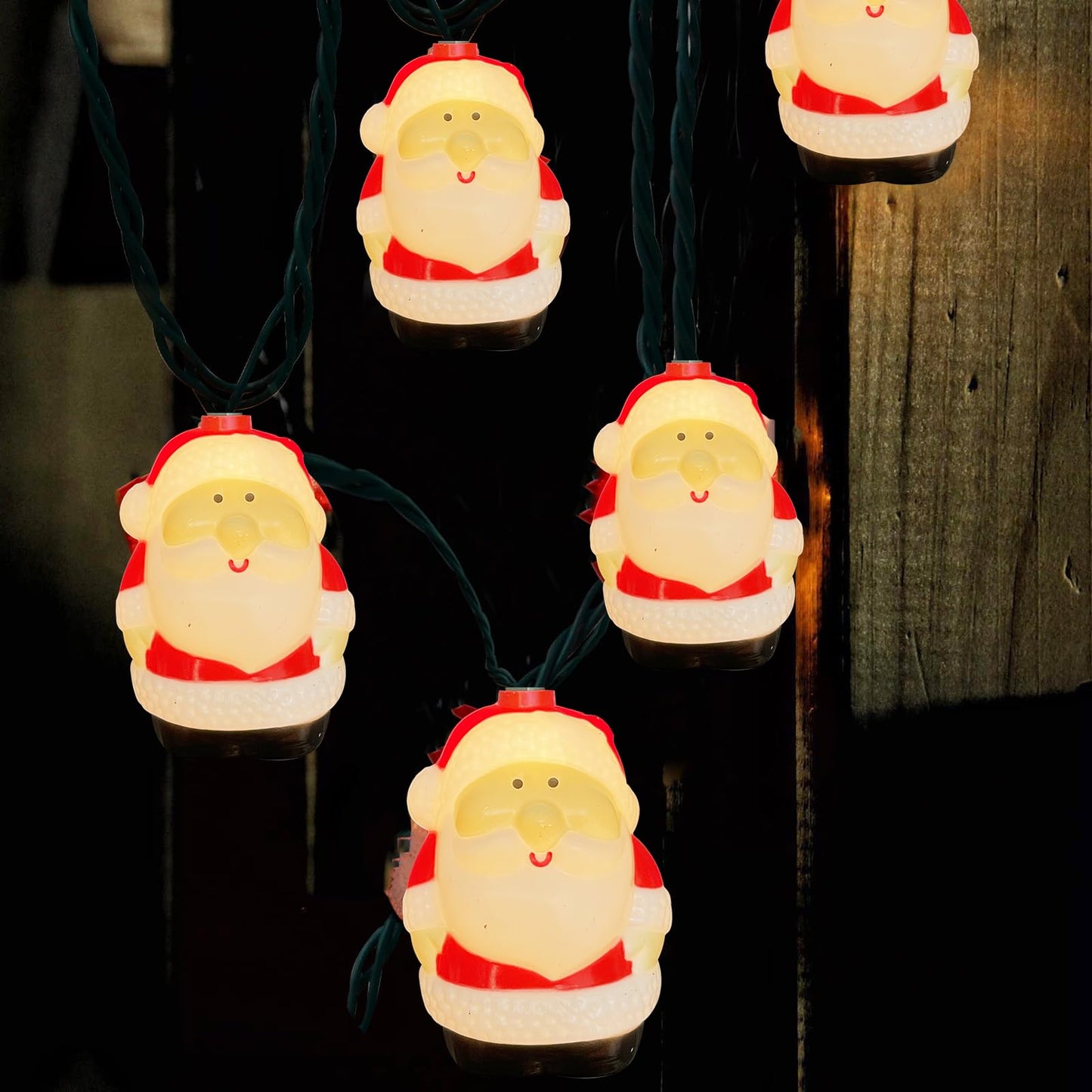 Christmas Santa String Lights, 8.5Ft Christmas Decorations Lights Outdoor with 10 Santa Claus Lights, Plug in Christmas Fairy Lights Waterproof for Indoor Xmas Tree Window Patio Garden Bedroom Decor