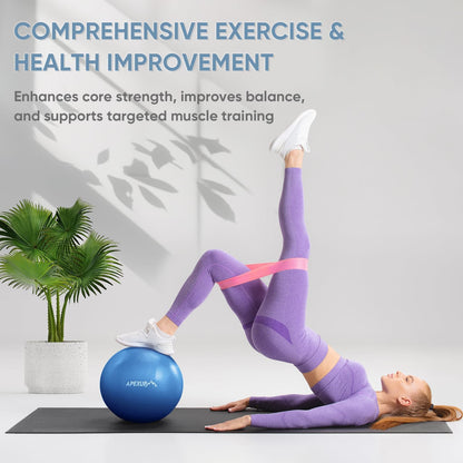 APEXUP 9 Inch Pilates Ball Small Exercise Ball for Yoga, Fitness, Balance, Core Workout, Physical Therapy (XXS (9") 23cm, Blue)