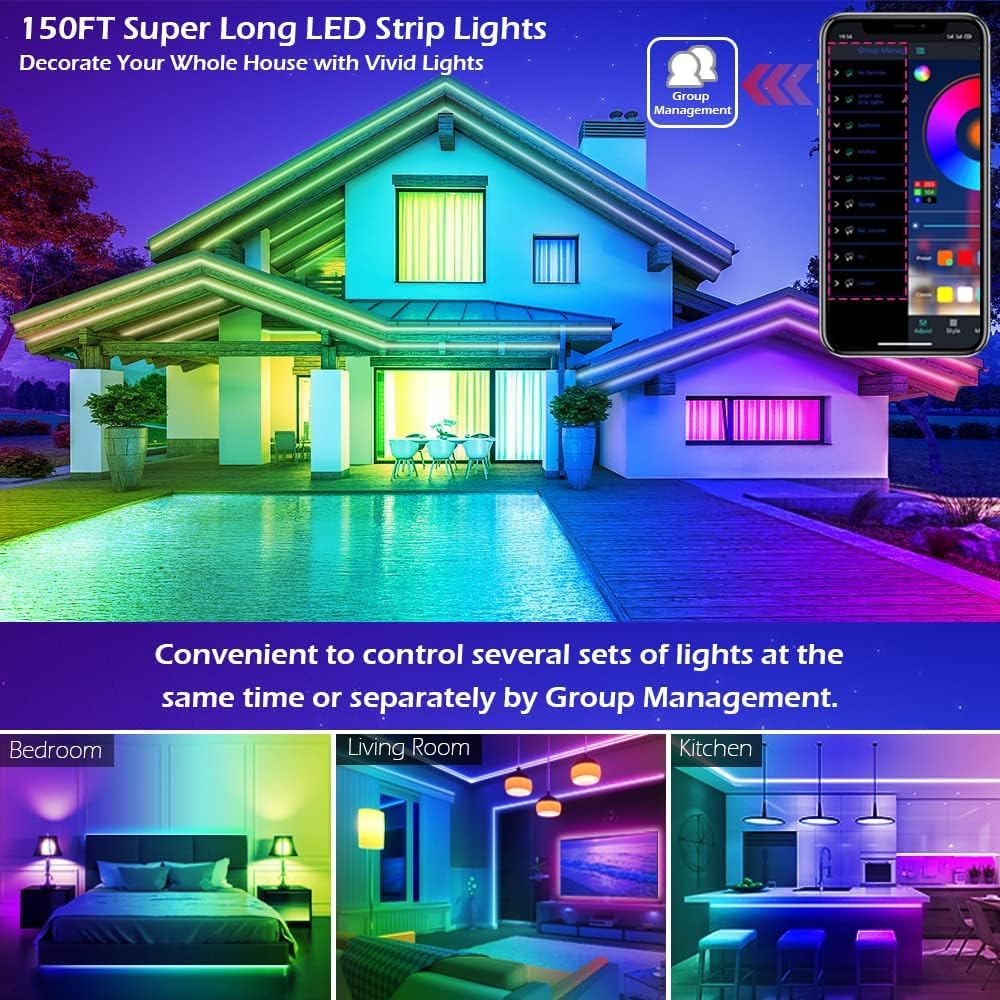 Honche Smart LED Fairy String Light USB 10M/33FT Rainbow Light Waterproof Remote/app Control Outdoor Indoor Rope Lights DIY Color Changing Christmas -mas String Light for Bedroom Garden Cafe