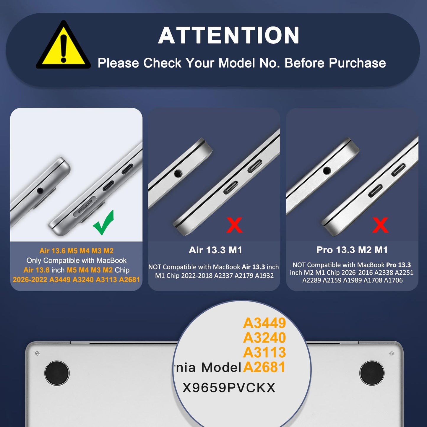 MOSISO Compatible with MacBook Air 13 inch Case M5 2026 M4 2025 M3 M2 2024-2022 A3449 A3240 A3113 A2681, Seamlessly Closes Anti-Crack&Anti-Fingerprints Hard Shell for MacBook Air 13.6, Black