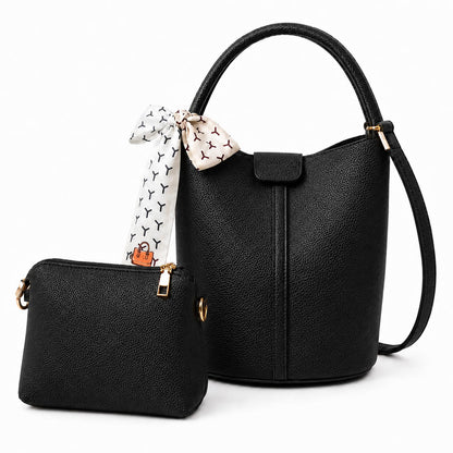 JongCen Vegan Leather Bucket Bag for Women Crossbody Bucket Purse with Removable & Adjust Shoulder Strap Fashion Bucket Handbag