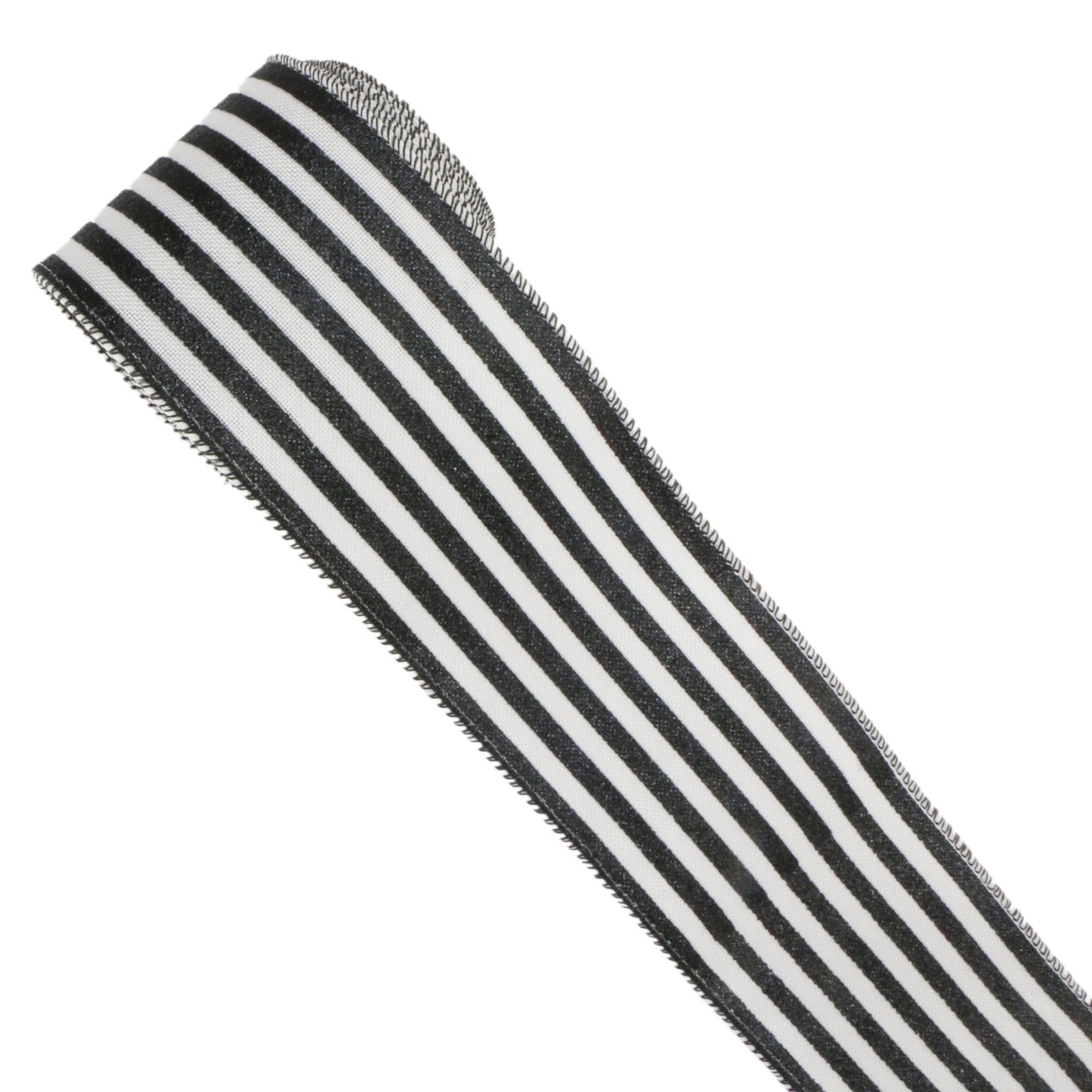 Meseey Black White Glitter Stripe Wired Ribbon 2.5 Inch 20Yards, All-Season Decor Ribbon for Xmas Tree Wedding Birthday Gift Craft