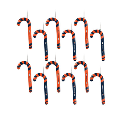 FOCO Denver Broncos NFL 12 Pack Candy Cane Ornament Set