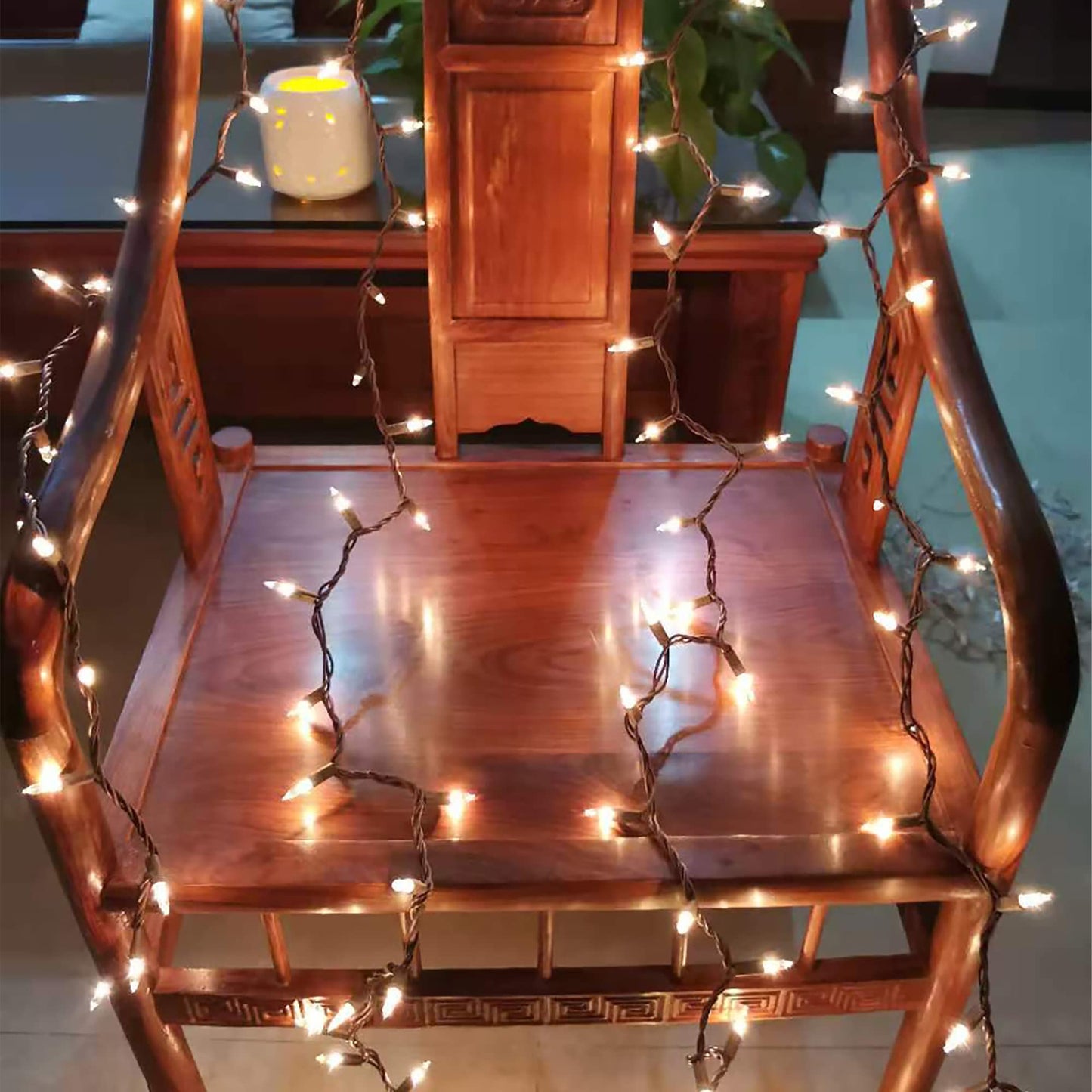 MXTCLM 100 Clear Mini Brown Wire Christmas Lights 23ft Incandescent Waterproof UL Certified Fairy String Lights for Outdoor Indoor Home Party Holiday Xmas Tree Decoration