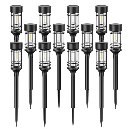 LETMY Solar Pathway Lights Outdoor, 12 Pack Solar Lights Outdoor Waterproof IP65, Bright Solar Garden Lights Outdoor, Auto On/Off Outdoor Solar Lights for Yard Walkway Driveway Landscape Garden Decor