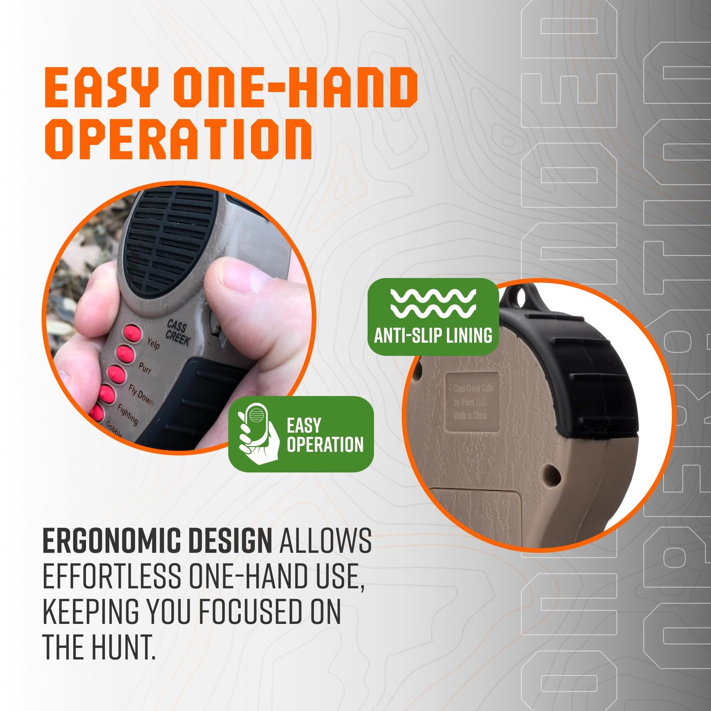 Cass Creek Ergo Spring Gobbler Electronic Game Call, Compact Handheld Turkey Call, Realistic Digital Sounds, Portable Hunting Gear, Easy One-Hand Operation