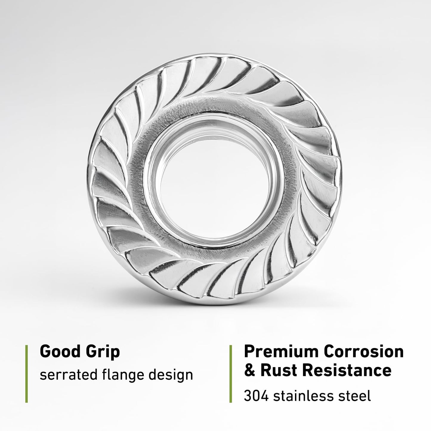 SVLING M5 Flange Nuts 175Pcs, Metric M5-0.8mm Serrated Flange Hex Nuts 304 Stainless Steel 18-8, Bright Plain Finish