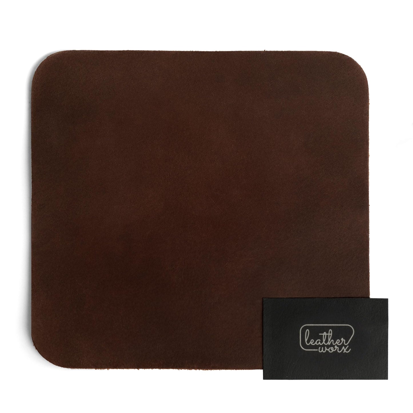 Leather Worx, Ergonomic Mouse Pad, Executive Work Desk & Office Essentials, Tracking Accuracy, Mouse Control, Thick Full Grain Leather, Handmade, Bourbon Brown