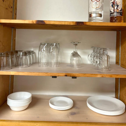 Shelf Liner for Kitchen Cabinets Liners Non Slip Waterproof 14 Inch Wide X 20 Ft Non Adhesive Cabinet Drawer Strong Grip Clear Closet Pantry Shelf Liner Cupboard Refrigerator Bathroom Drawer Mat