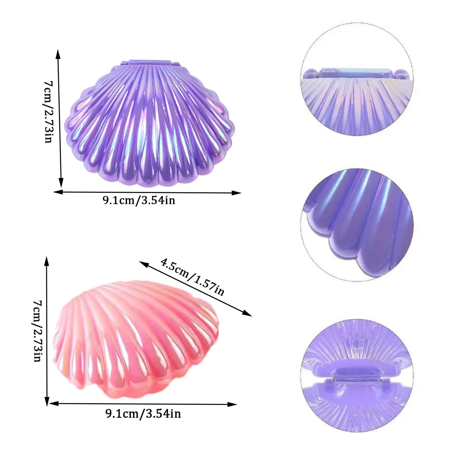 10Pcs Shell Candy Boxes Plastic Plastic Candy Containers Small Gift Box Jewelry Storage Box Seashell Containers Box for Wedding Birthday Baby Shower Christmas Party Favors Home Decor (10pcs)