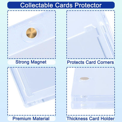 QTYORD 5 Pack 35PT Magnetic Card Holder for Trading Cards, One-Touch Card Case Holder for Baseball Football Sports MTG TCG Collectable Cards