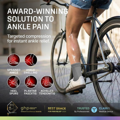 Modvel Ankle Brace Compression Sleeve - Foot & Ankle Support Socks for Sprains, Tendonitis & Arthritis | Unisex Design