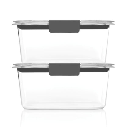Rubbermaid Brilliance BPA-Free Food Storage Containers, Medium Deep, 4.7 Cup, 2-Pack, Airtight & Leak-Proof, Microwave & Dishwasher Safe