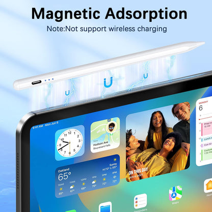 【2Pack】Stylus Pen for Apple iPad 2018-2026 A16 11/10/9/8/7/6,iPad Mini A17 Pro/6/5,iPad Air M4/M3/M2 11"/13"/5/4,iPad Pro M5/M4 13"/12.9"/11" USB-C Fast Charging Pencil,Pixel-Perfect Tilt Sensitivity