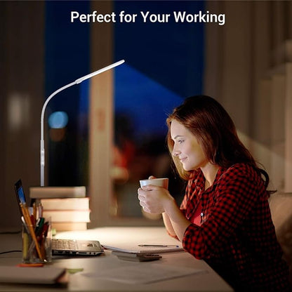 NXONE Led Floor Lamp,Modern Reading Adjustable Standing Height 4 Colors and Stepless Brightness Work Lamp for Living Room Bedroom Reading, White