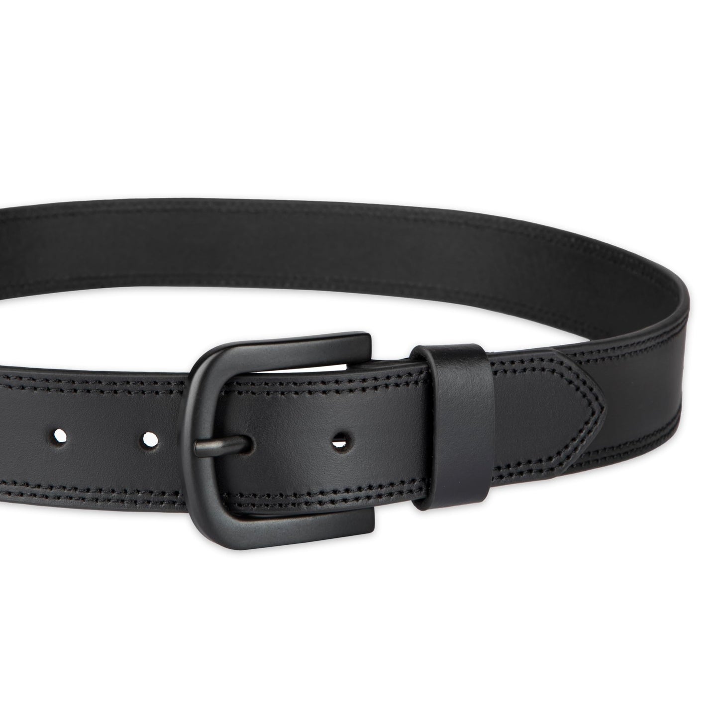 Dickies mens 100% Leather Jeans With Stitch Design and Prong Buckle Belt, Black, 42 Waist 40 US
