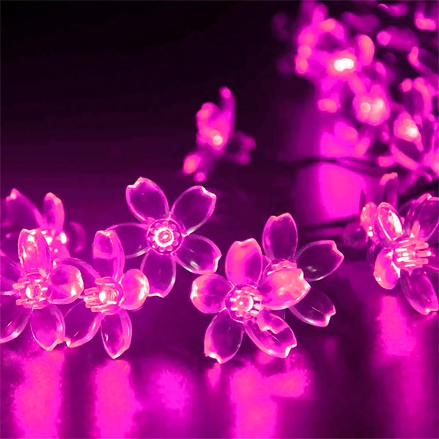 JACUXLSS Pink Cherry Blossom Flower Lights String Indoor Decor, 33Ft 100 LED Decorative Hanging Hot Aesthetic Fairy Floral Lamp for Bedroom Decorations When Valentine's Day, Wedding Party, Christmas
