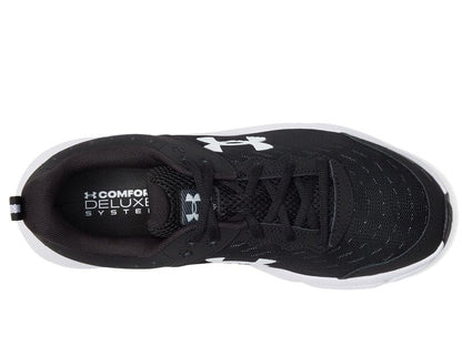 Under Armour Men's Charged Assert 10 Shoes, (001) Black/Black/White, 8 Wide