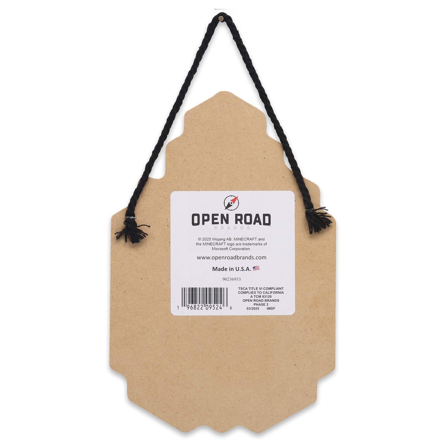 Open Road Brands Minecraft Scene Hanging Wood Wall Decor - Fun Minecraft Sign for Game Room or Bedroom
