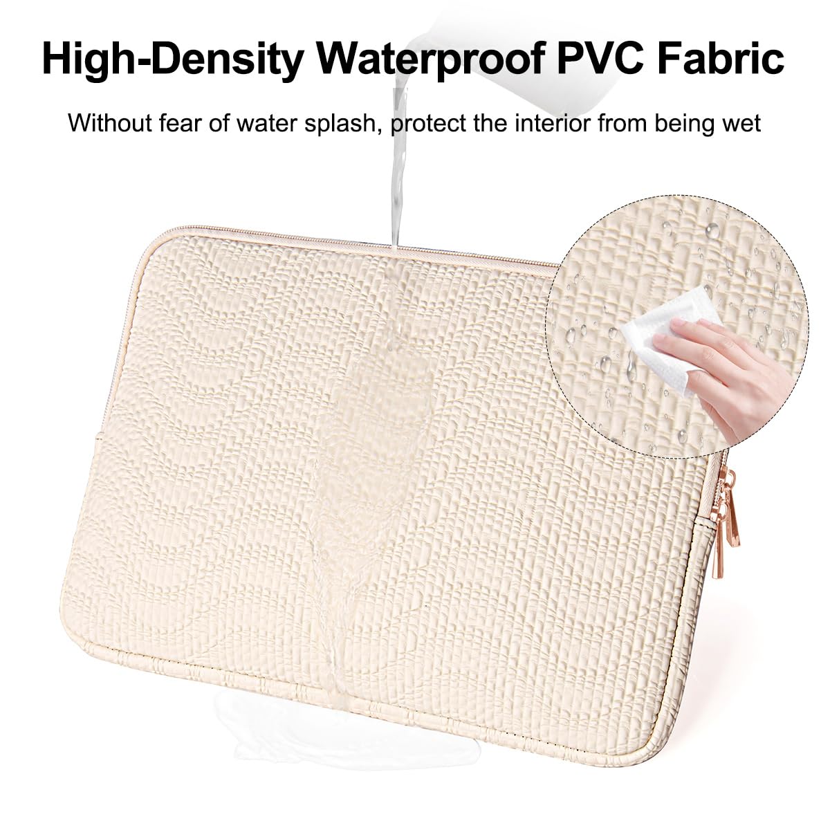 ARVOK Laptop Sleeve Case for MacBook Pro15 16 inch/MacBook Air M5/M4/M3/M2 2026-2023, Water-Resistant Leather Case for HP/Dell/Lenovo/Asus/Acer/Samsung/MSI with Accessory Bag (Milk White, 15 inch)